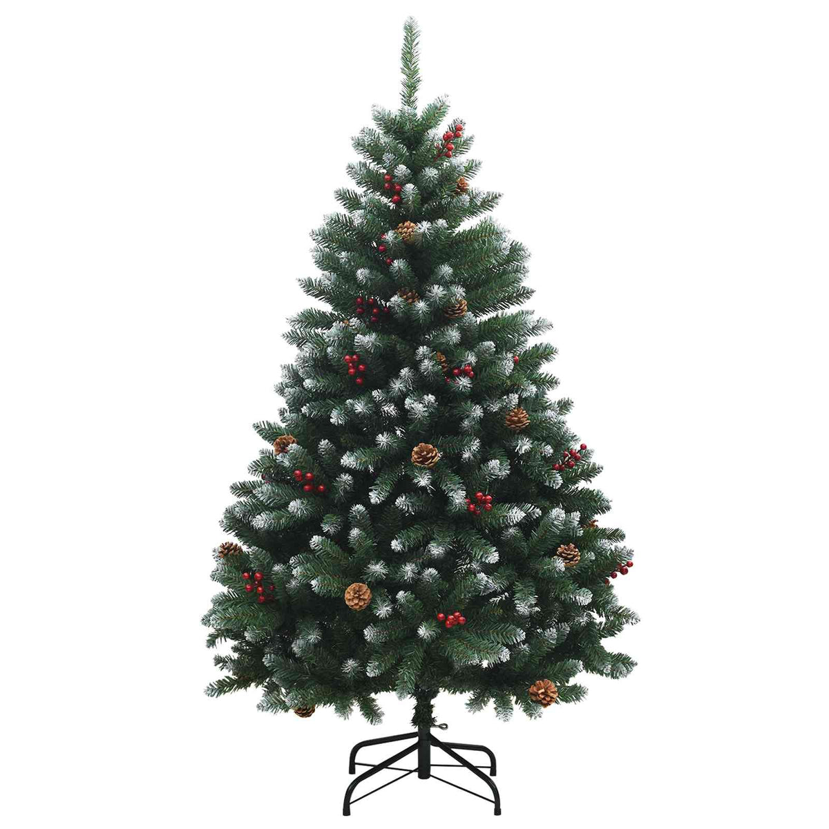 Artificial Hinged Christmas Tree 180 cm 300 LEDs Warm White PVC