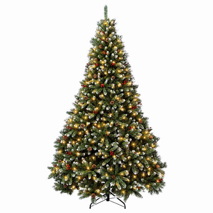 Artificial Hinged Christmas Tree 270 cm 600 LEDs Warm White PVC