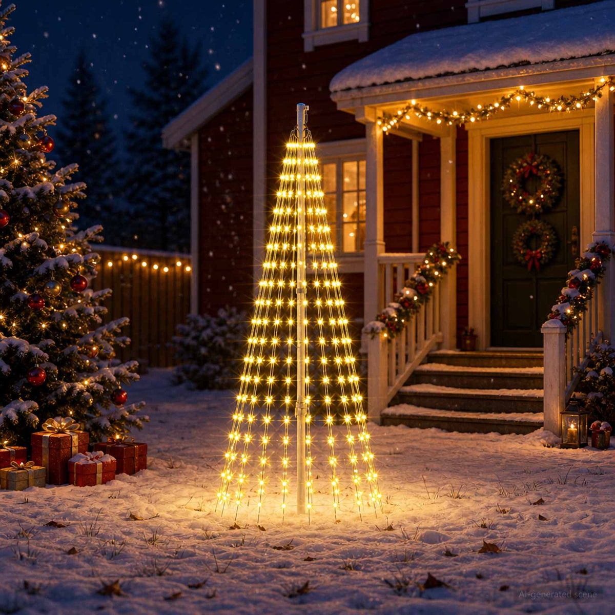 Christmas Tree Light with Spikes 270 LEDs Warm White and