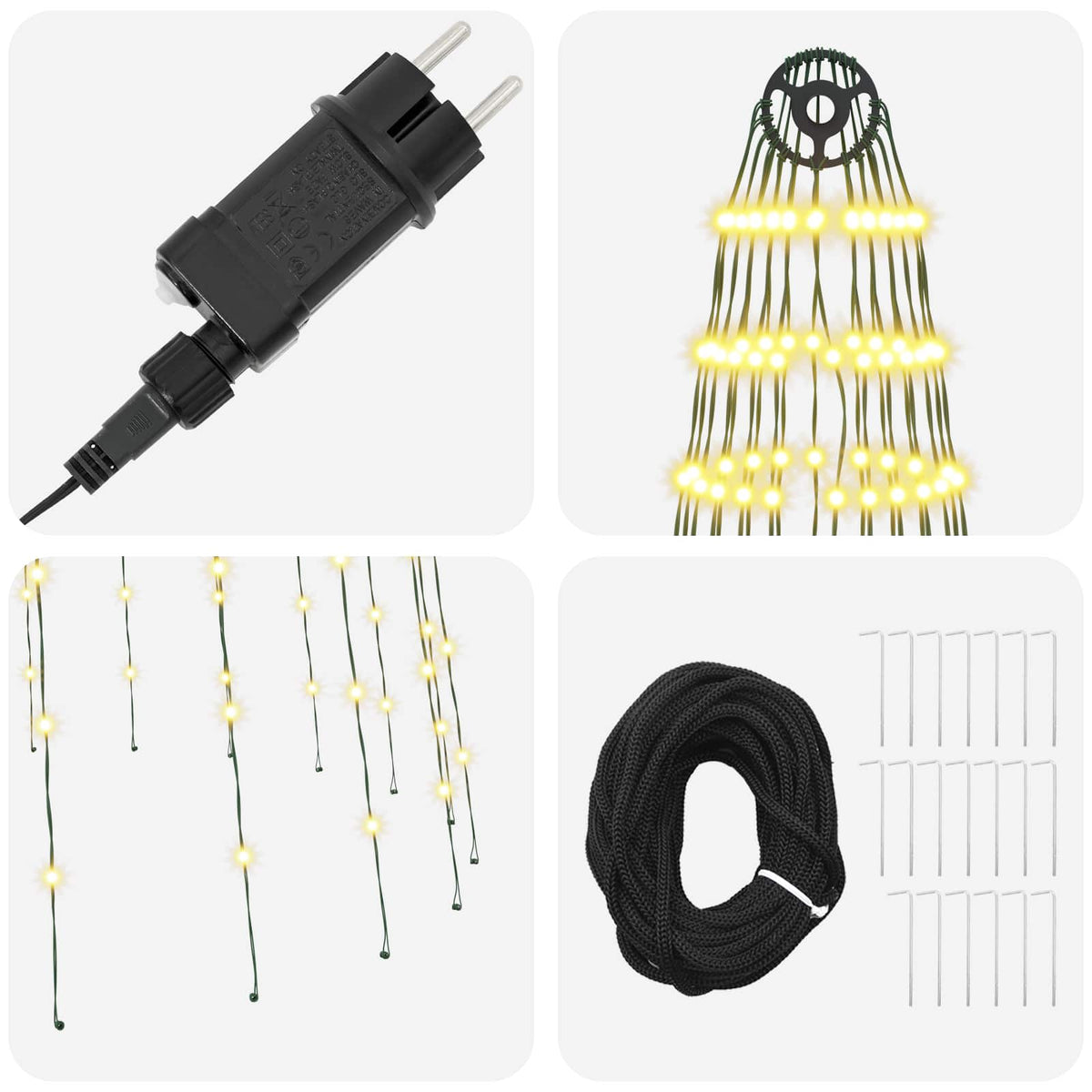 Christmas Tree Light with Spikes 500 LEDs Warm White and