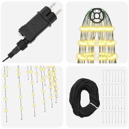 Christmas Tree Light with Spikes 1632 LEDs Warm White and
