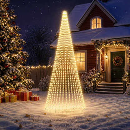 Christmas Tree Light with Spikes 1632 LEDs Warm White and