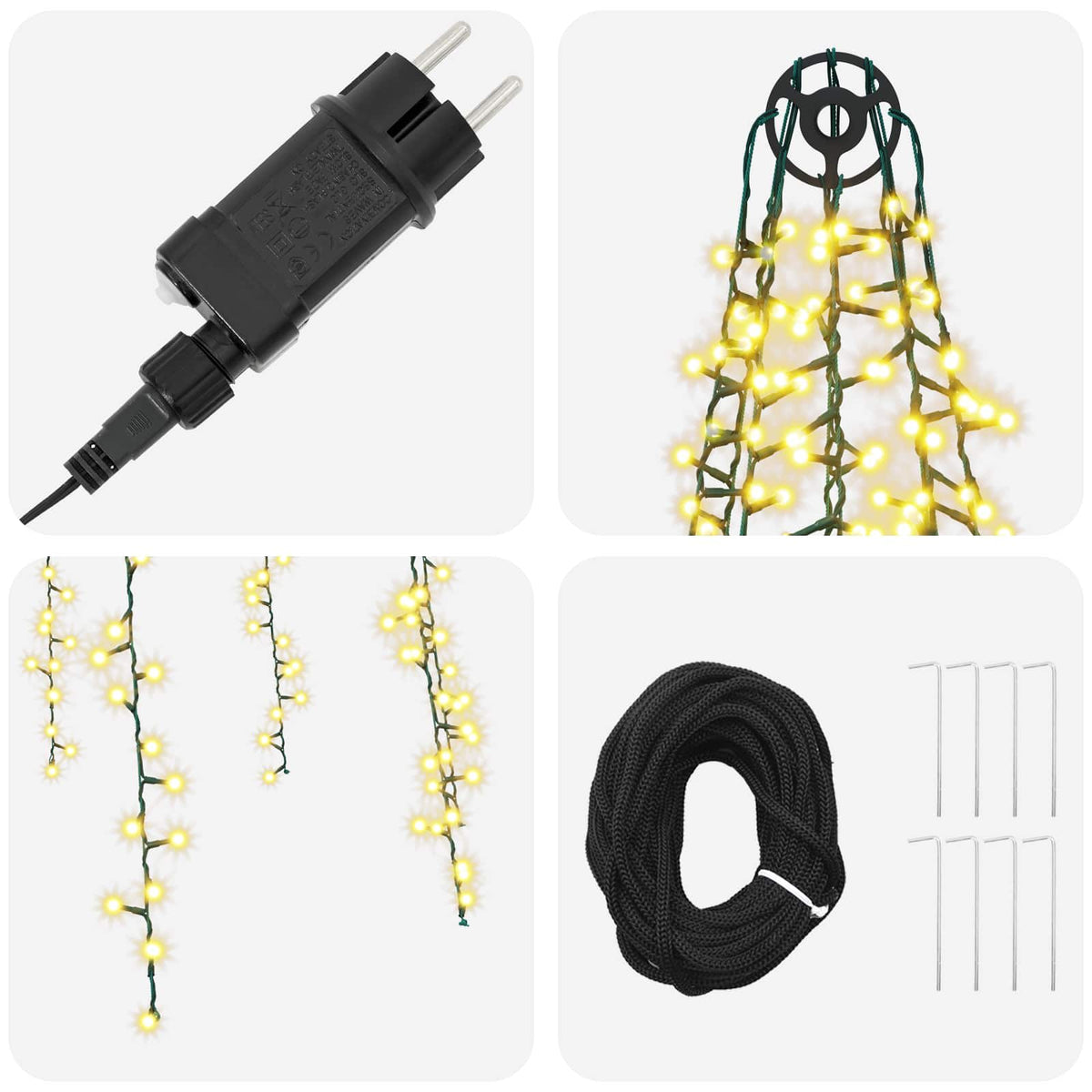 Christmas Tree Lights with 8 LEDs 1000 LEDs Warm White