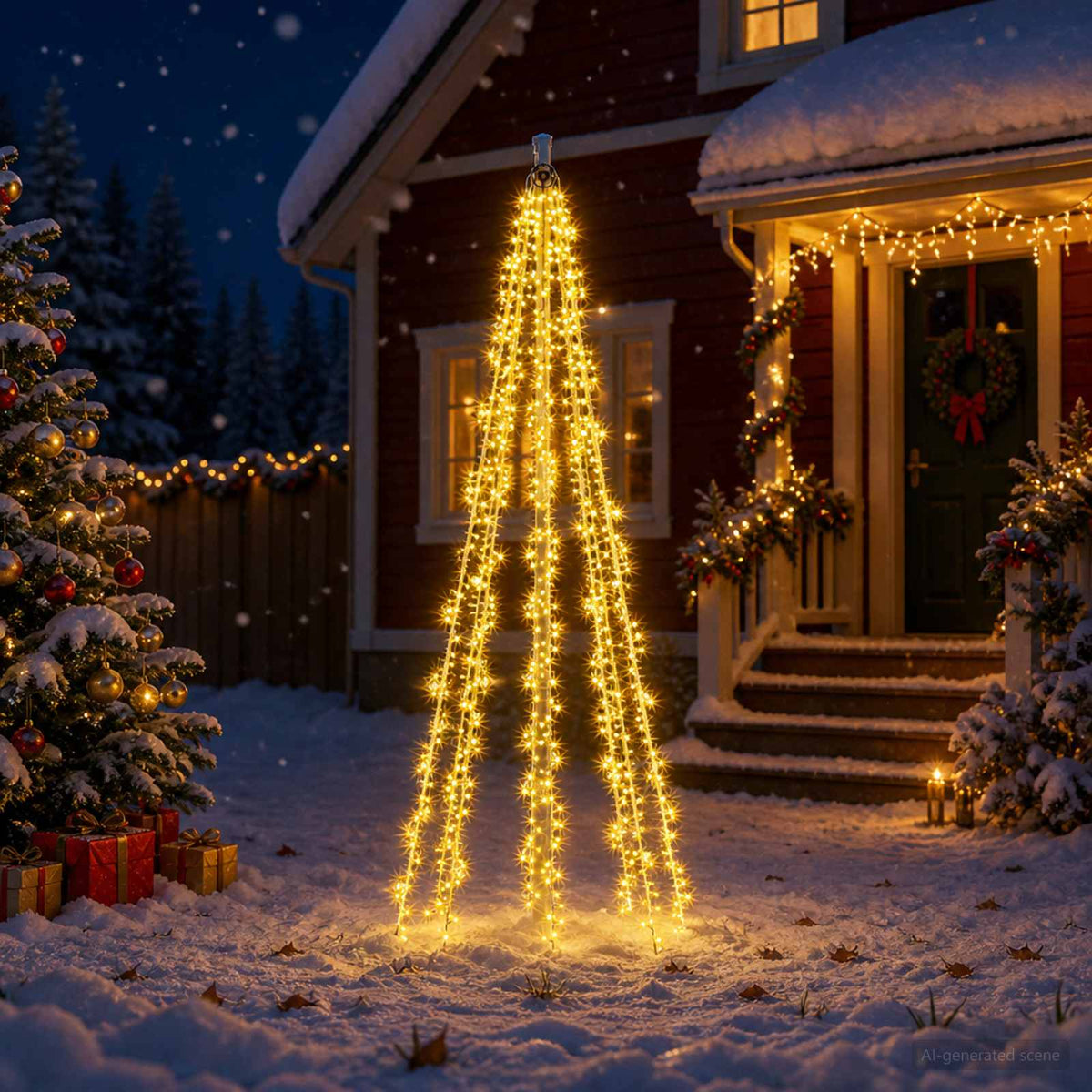 Christmas Tree Lights with 8 LEDs 1000 LEDs Warm White