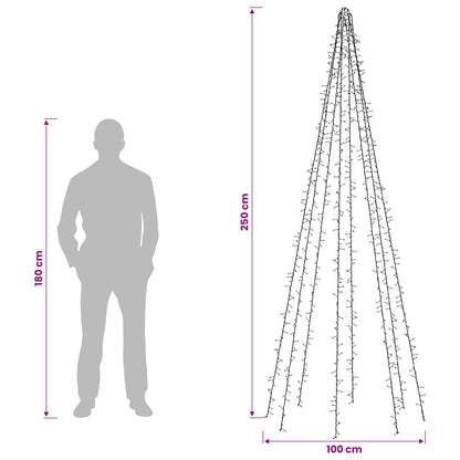 Christmas Tree Lights with 8 LEDs 1000 LEDs Warm White