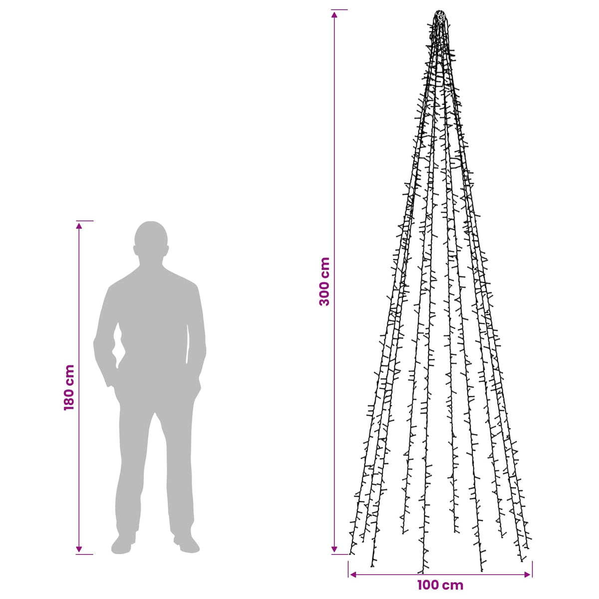 Christmas tree lights with 10 LEDs 1550 LEDs Warm White