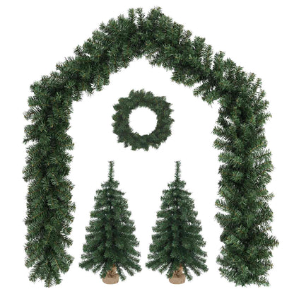 Mini Christmas Tree Set 45 cm PVC Green