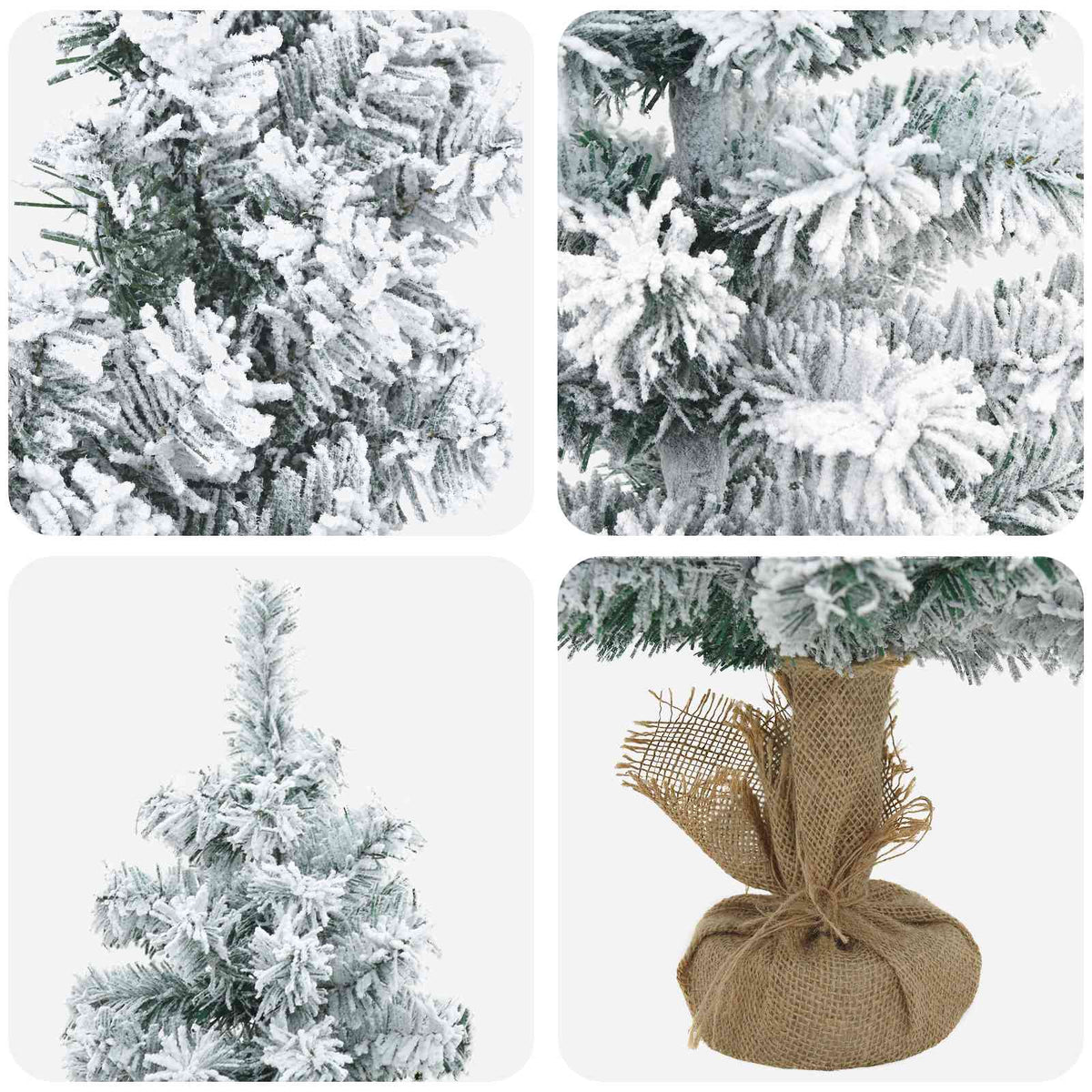 Mini Christmas Tree Set 45 cm PVC Green and White