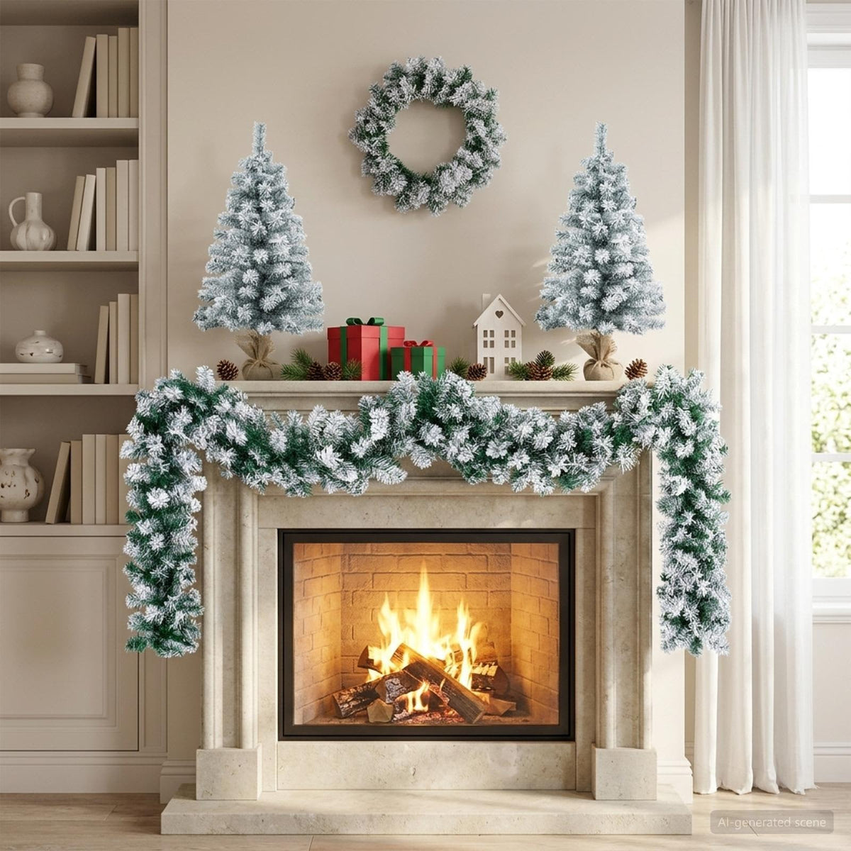 Mini Christmas Tree Set 45 cm PVC Green and White