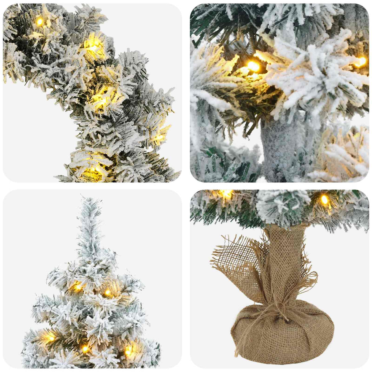 Mini Christmas Tree Set 45 cm 125 LEDs Warm White PVC