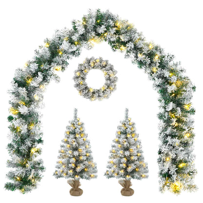Mini Christmas Tree Set 45 cm 125 LEDs Warm White PVC