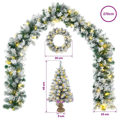 Mini Christmas Tree Set 45 cm 125 LEDs Warm White PVC