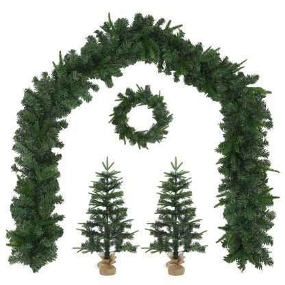 Mini Christmas Tree Set 45 cm PVC and PE Green