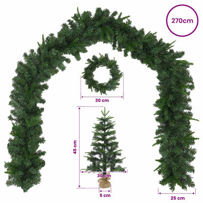 Mini Christmas Tree Set 45 cm PVC and PE Green