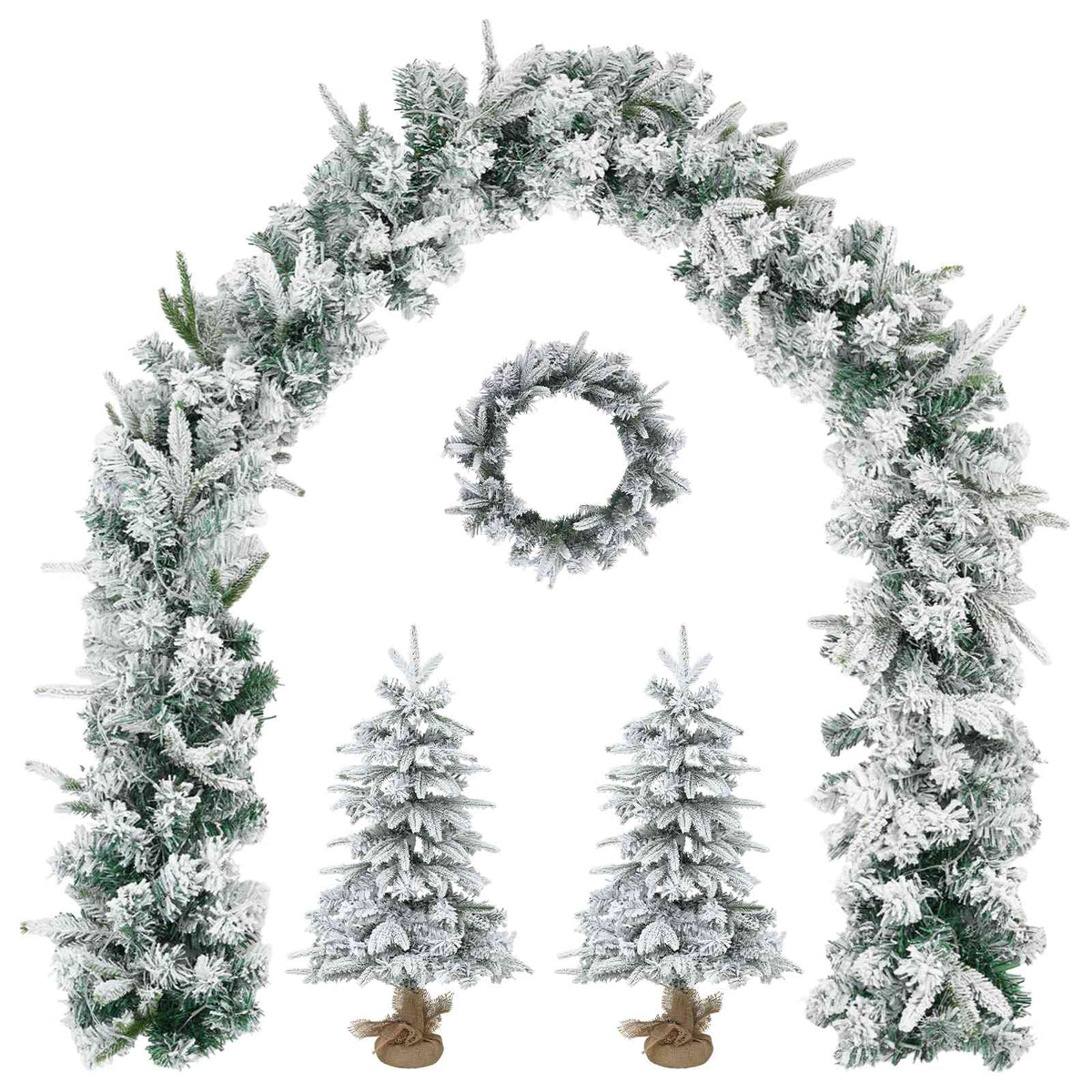 Mini Christmas Tree 45 cm PVC and PE Green and White