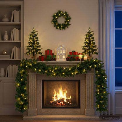 Mini Christmas Tree Set 60 cm 125 LEDs Warm White PVC and PE