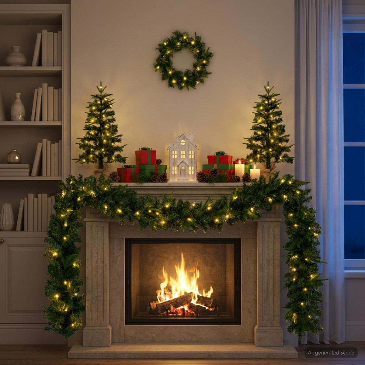 Mini Christmas Tree Set 45 cm 125 LEDs Warm White PVC and PE