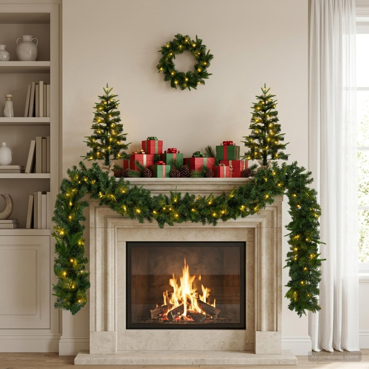 Mini Christmas Tree Set 60 cm 125 LEDs Warm White PVC and PE
