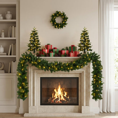 Mini Christmas Tree Set 45 cm 125 LEDs Warm White PVC and PE