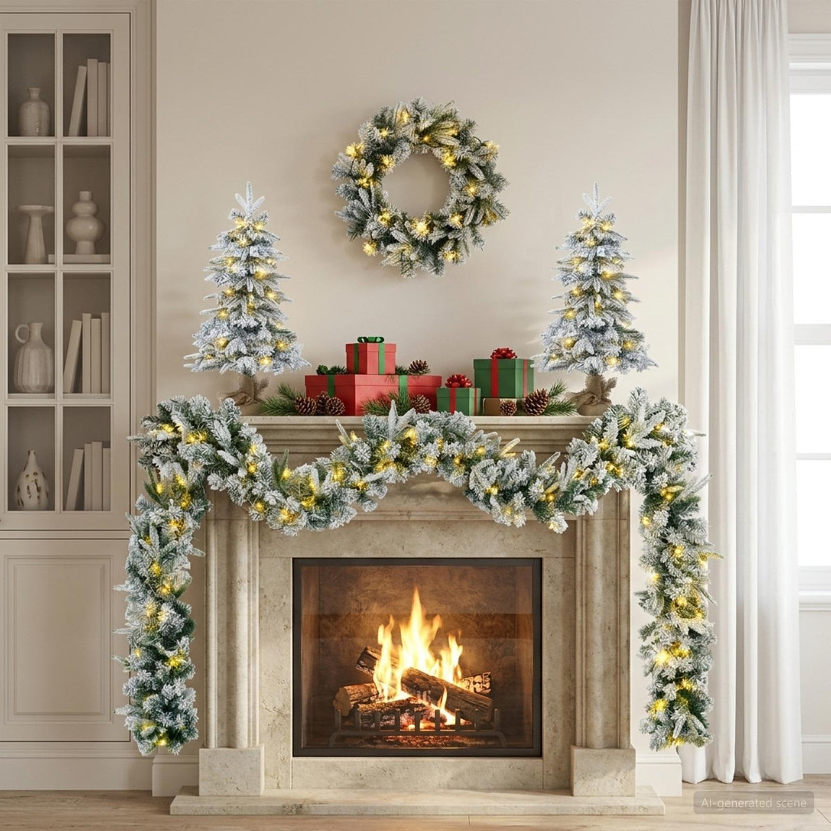 Mini Christmas Tree Set 60 cm 125 LEDs Warm White PVC and PE