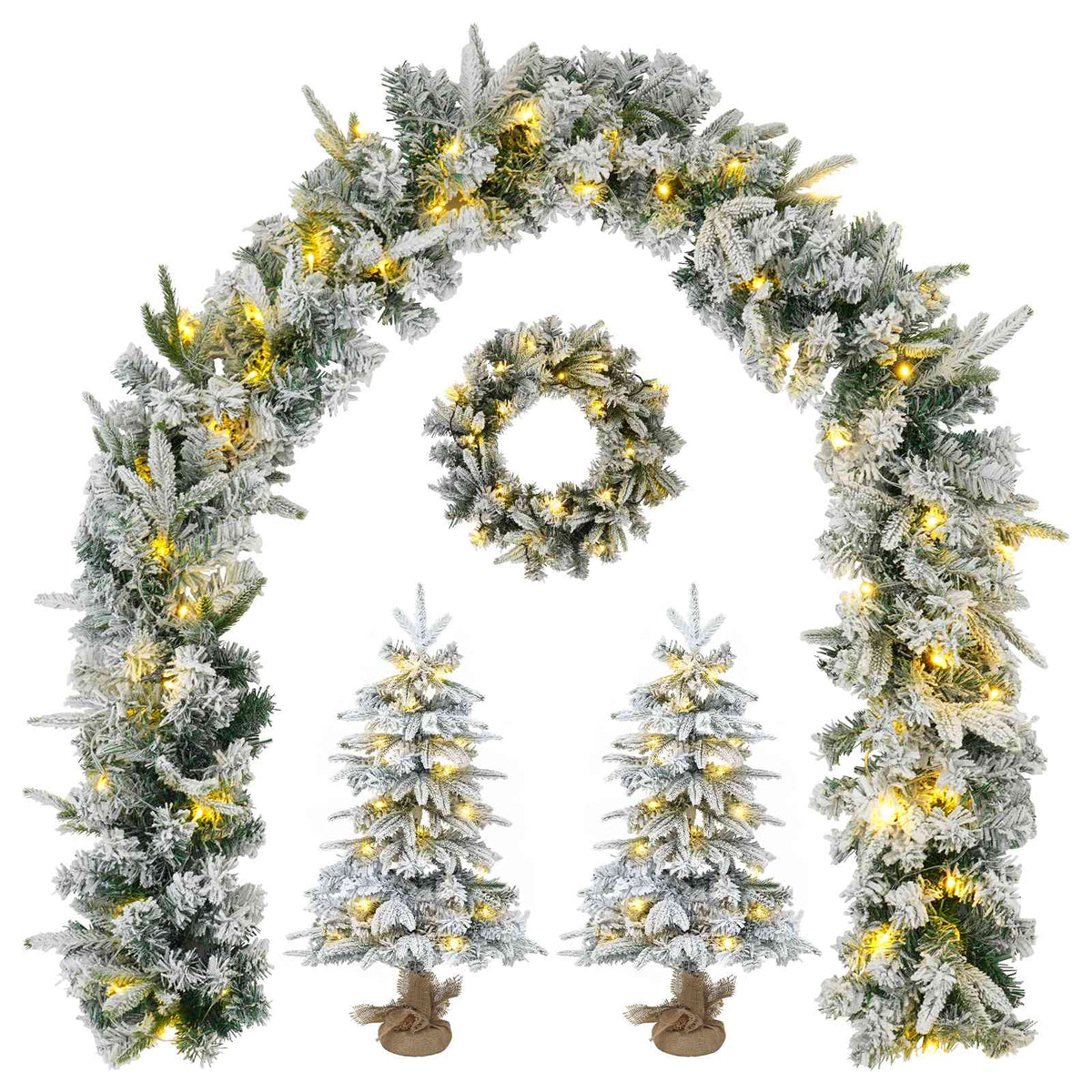 Mini Christmas Tree 45 cm 125 LEDs Warm White PVC and PE