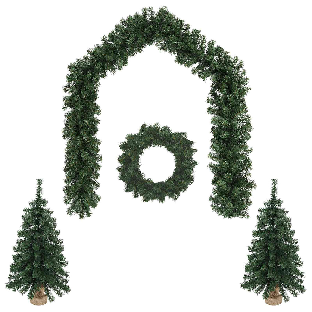 Mini Christmas Tree Set 60 cm PVC Green