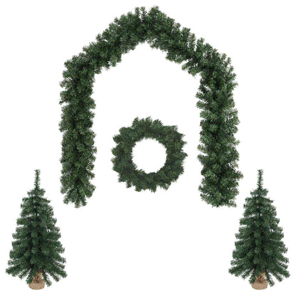 Mini Christmas Tree Set 60 cm PVC Green