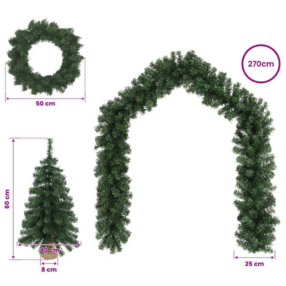 Mini Christmas Tree Set 60 cm PVC Green