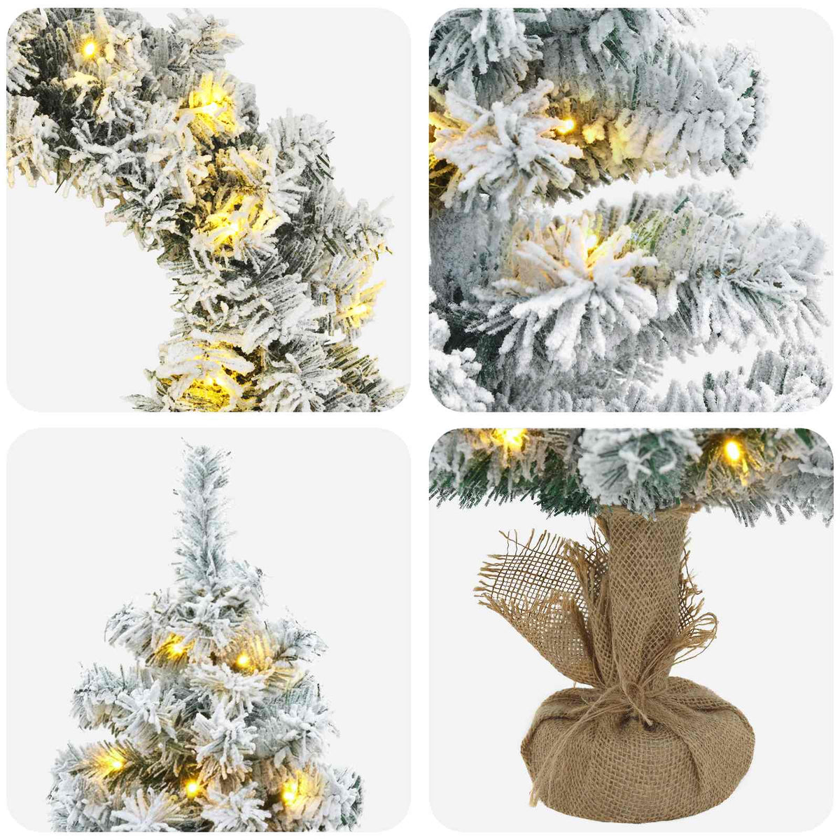 Mini Christmas Tree Set 60 cm 125 LEDs Warm White PVC