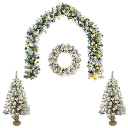 Mini Christmas Tree Set 60 cm 125 LEDs Warm White PVC