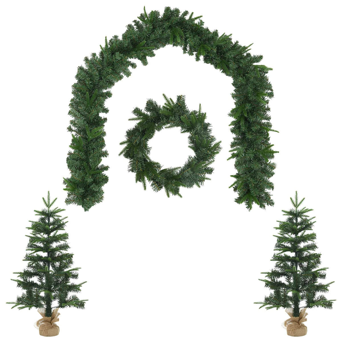 Mini Christmas Tree Set 60 cm PVC and PE Green