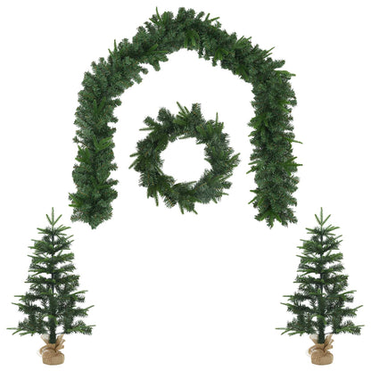 Mini Christmas Tree Set 60 cm PVC and PE Green