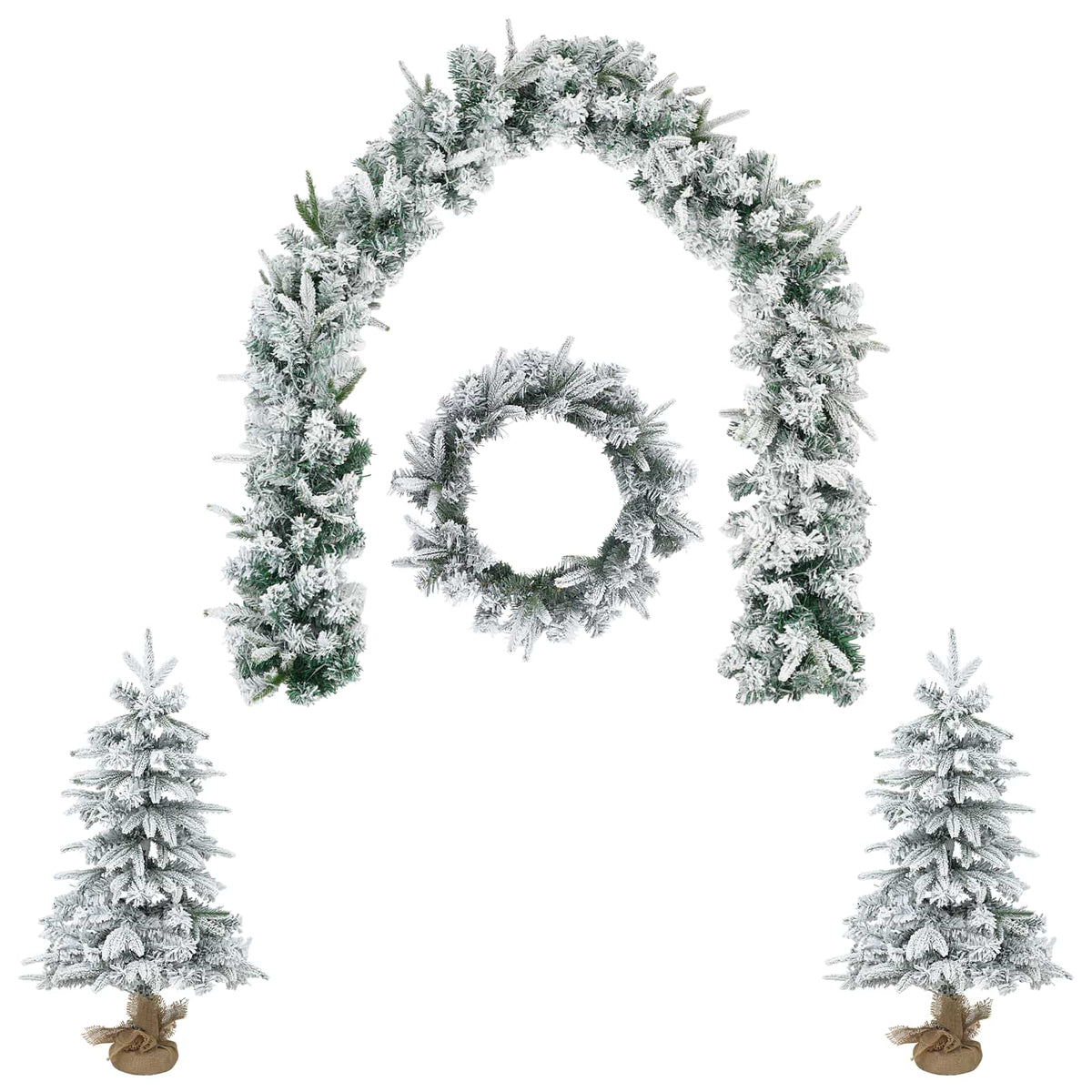 Mini Christmas Tree 60 cm PVC and PE Green and White