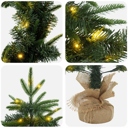 Mini Christmas Tree Set 60 cm 125 LEDs Warm White PVC and PE