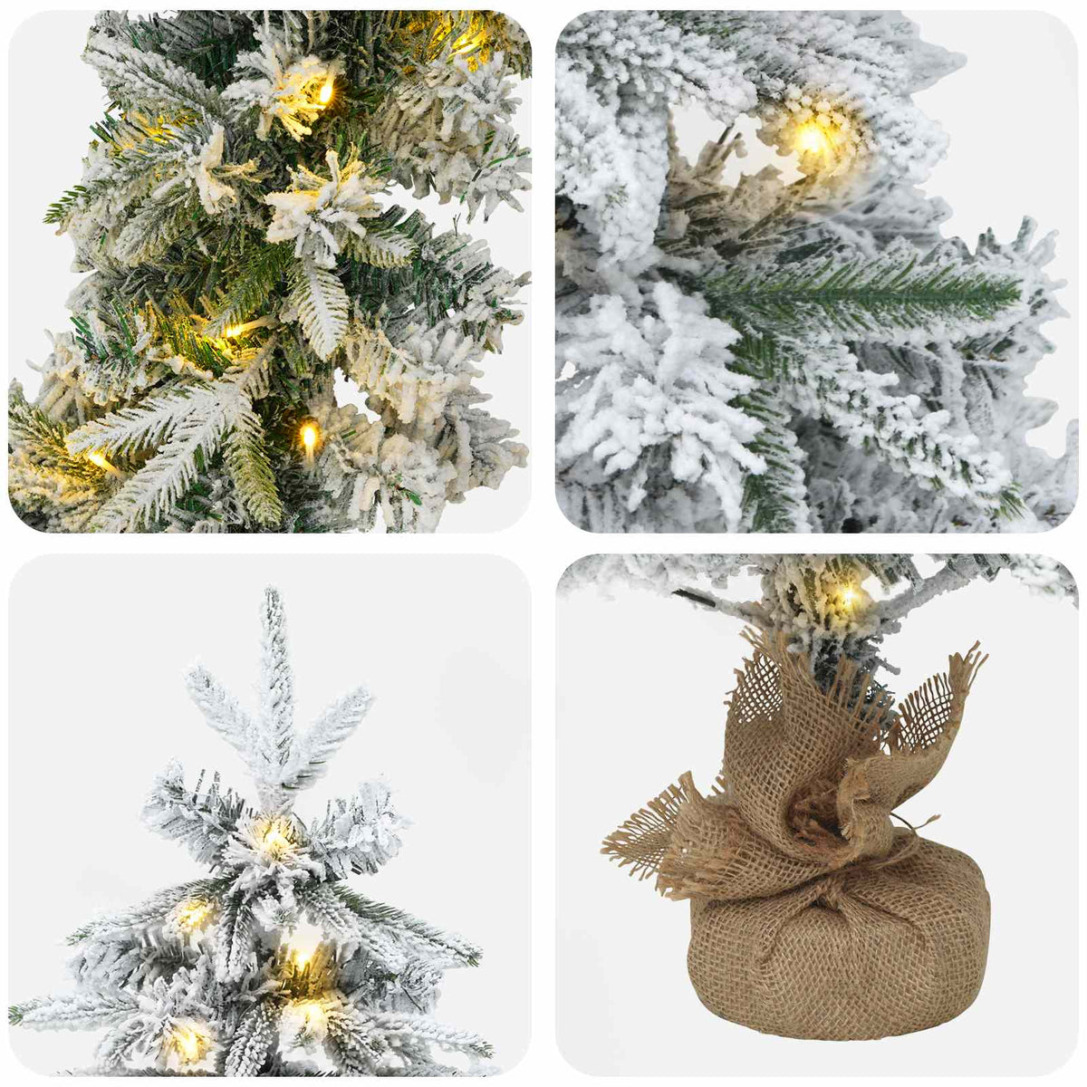 Mini Christmas Tree Set 60 cm 125 LEDs Warm White PVC and PE