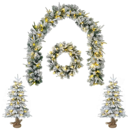 Mini Christmas Tree Set 60 cm 125 LEDs Warm White PVC and PE