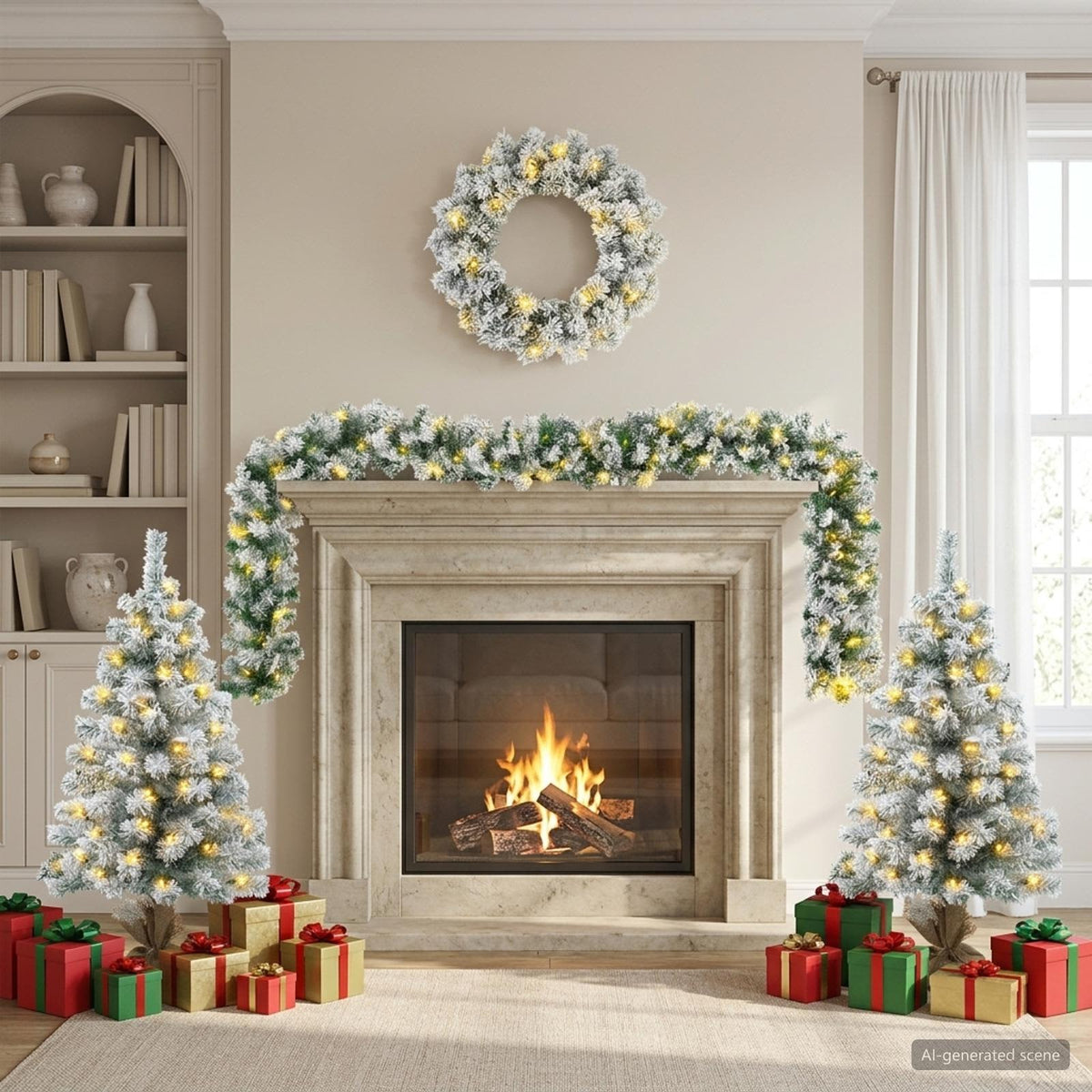 Mini Christmas Tree Set 90 cm 175 LEDs Warm White PVC