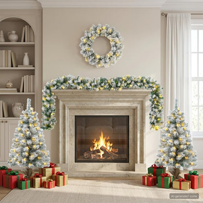 Mini Christmas Tree Set 90 cm 175 LEDs Warm White PVC