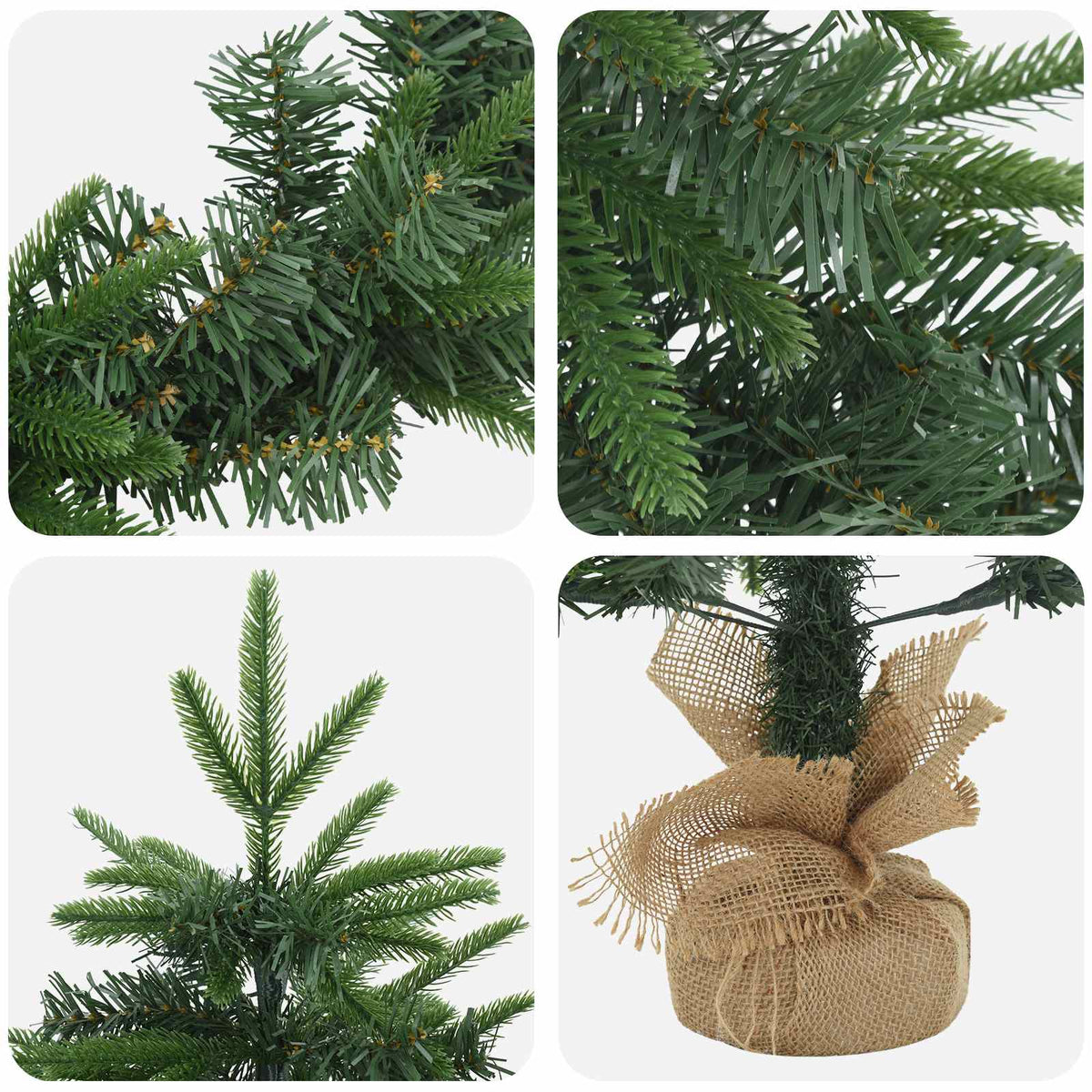 Mini Christmas Tree Set 90 cm PVC and PE Green