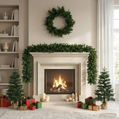 Mini Christmas Tree Set 90 cm PVC and PE Green