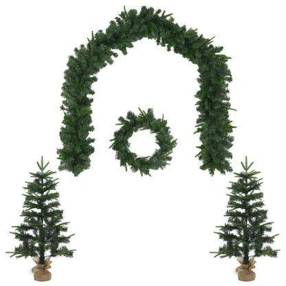 Mini Christmas Tree Set 90 cm PVC and PE Green