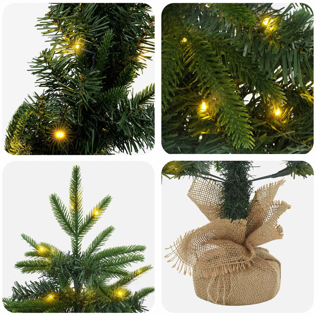 Mini Christmas Tree 90 cm 175 LEDs Warm White PVC and PE Green