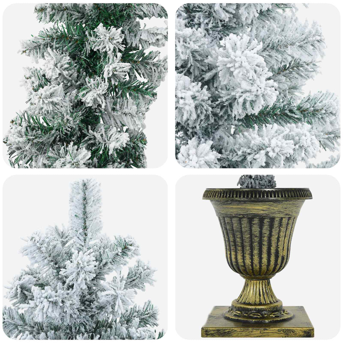 Mini Christmas Tree Set 120 cm PVC Green and White