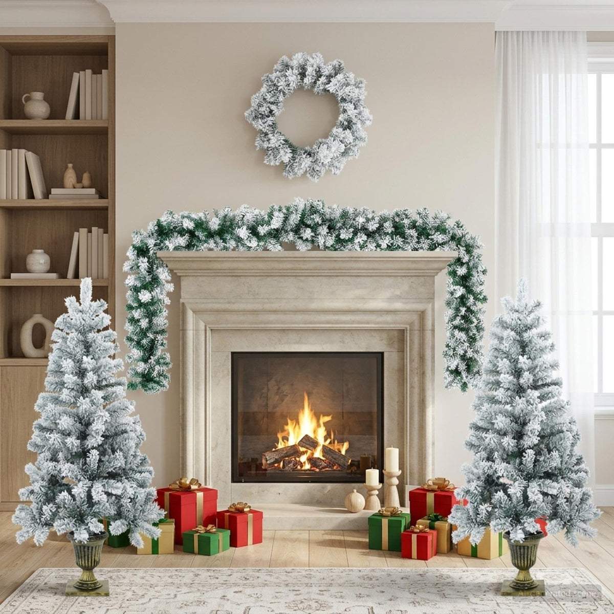 Mini Christmas Tree Set 120 cm PVC Green and White
