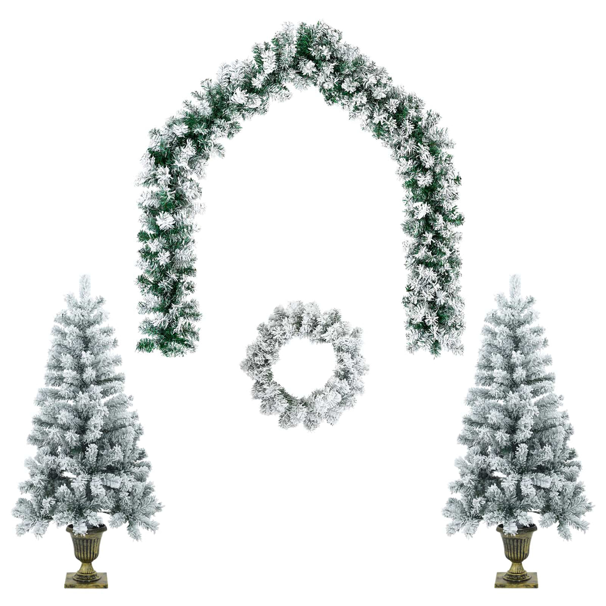 Mini Christmas Tree Set 120 cm PVC Green and White