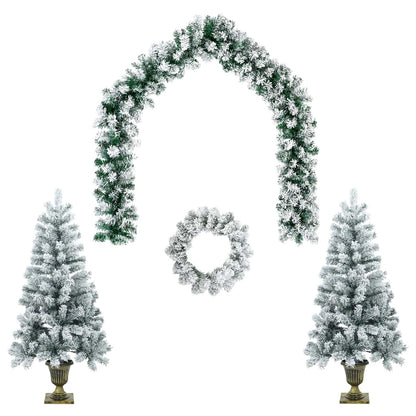 Mini Christmas Tree Set 120 cm PVC Green and White