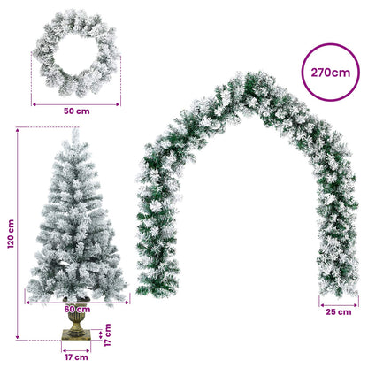 Mini Christmas Tree Set 120 cm PVC Green and White