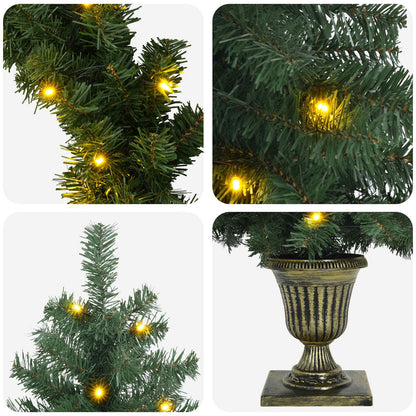 Mini Christmas Tree Set 120 cm 275 LEDs Warm White PVC Green