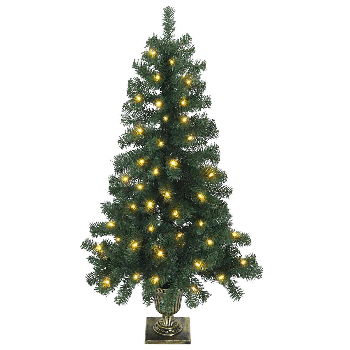 Mini Christmas Tree Set 120 cm 275 LEDs Warm White PVC Green