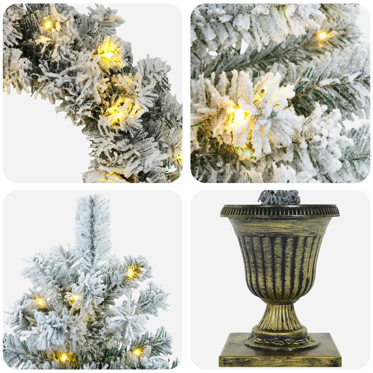Mini Christmas Tree Set 120 cm 275 LEDs Warm White PVC